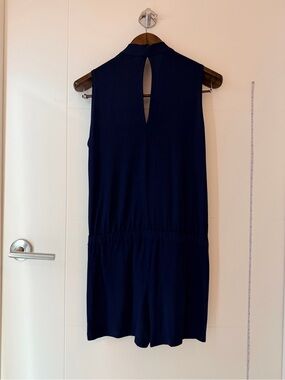 Trina Turk Navy Sleeveless One-Piece Romper